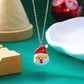 Cute Cartoon Resin Necklace Christmas Snowman Santa Claus Pendant Clavicle Chain Necklace For Women Jewelry