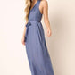 Flowy maxi dress with belt