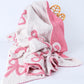 Pink 127*152cm Bow Printed Cozy Soft Throw Blanket