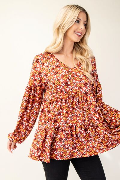 Floral V-neck blouse