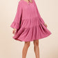 Bell sleeve tiered dress