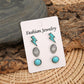 3 Piece Artificial Turquoise Stud Earrings - Rebel K Collective