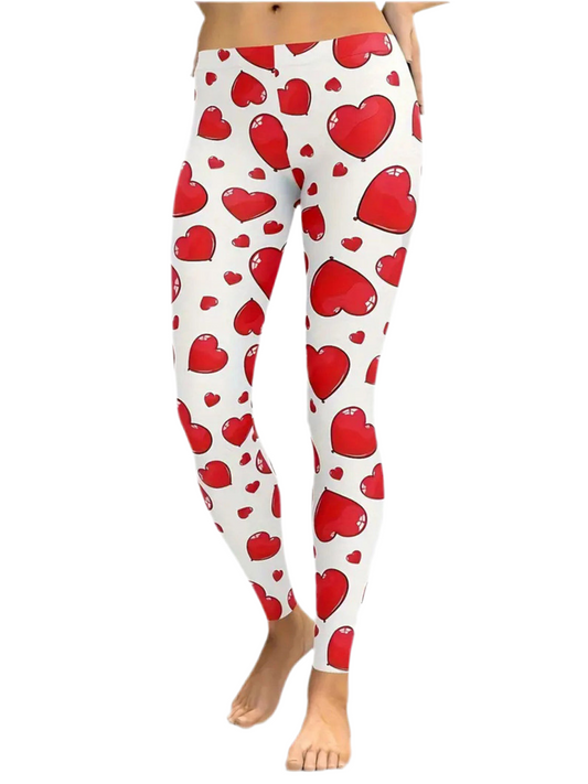 Heart Print Skinny Pants