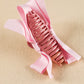 Black Solid Color Ribbon Bow Decor Hair Clip