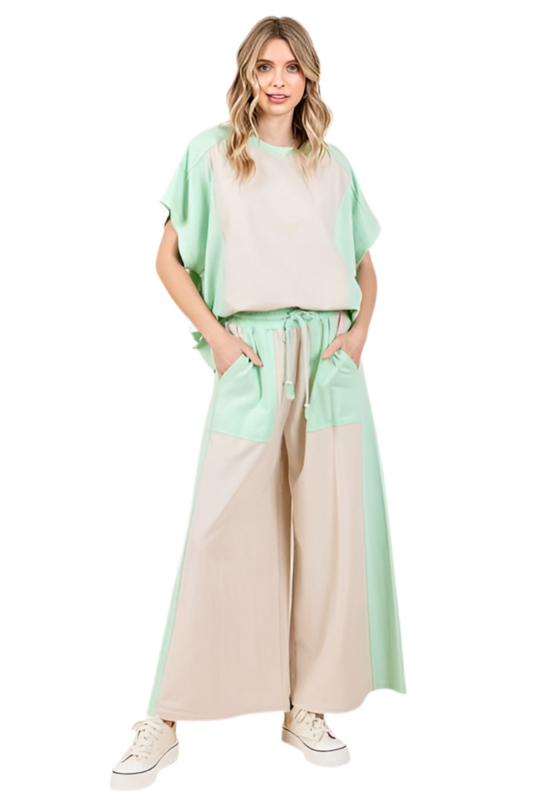 Color Block Wide Leg Pants – Trendy, Comfortable & Fashionable