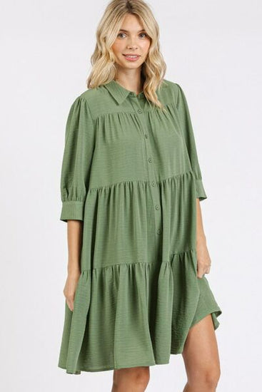 Classic ruffled midi dress