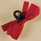 Black Solid Color Ribbon Bow Decor Hair Clip