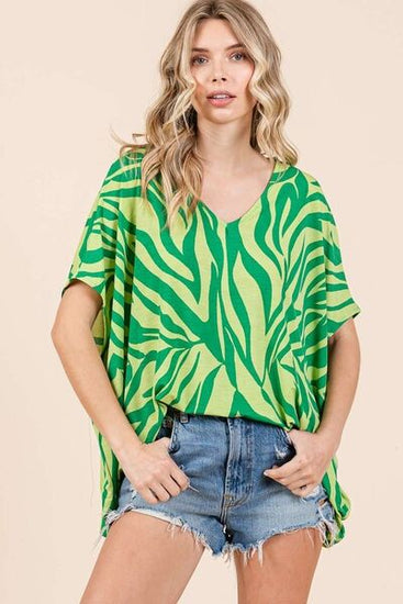 Zebra print oversized top