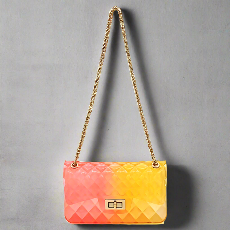 Quilt Embossed Multi Color Jelly Shoulder Bag