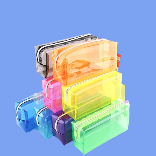 Candy color transparent large capacity pencil case