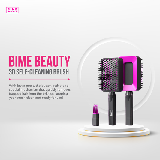 3D Self-cleaning Deluxe Rectangular Hair Brush