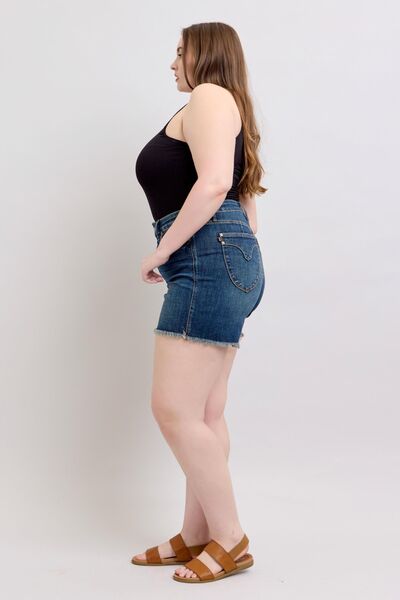 Plus-size denim shorts