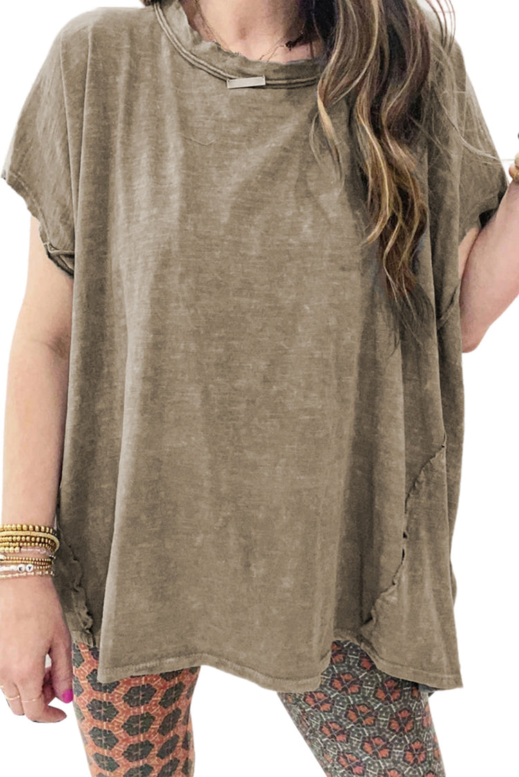 Sage Green Vintage Washed Dolman Sleeve Oversized T Shirt