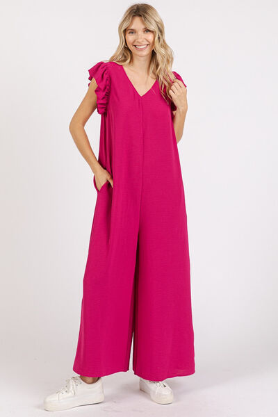 V-neck jumpsuit