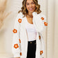 Angel Wings Flower Dropped Shoulder Open Front Cardigan