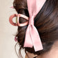 Black Solid Color Ribbon Bow Decor Hair Clip