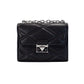 Michael Kors Serena Medium Black Diamond Quilted Faux Leather Flap Shoulder Bag