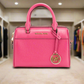 Michael Kors Travel XS Carmine Pink Leather Duffle Crossbody Handbag Purse