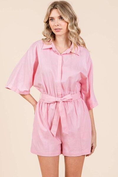 Tie waist romper