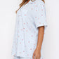 Valentine's Day Printed Collared Neck Short Sleeve Top and Shorts Set