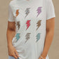 Lightning Graphic Round Neck Short Sleeve T-Shirt