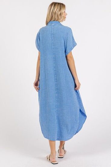 Mineral wash shirt dress