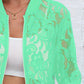 Sheer Lace Zip Up Long Sleeve Jacket