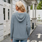 Ribbed Drawstring Long Sleeve Hoodie