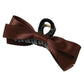 Black Solid Color Ribbon Bow Decor Hair Clip