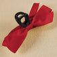 Black Solid Color Ribbon Bow Decor Hair Clip