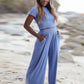 Short Sleeve T-Shirt and Wide Leg Pants Set