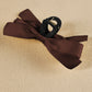 Black Solid Color Ribbon Bow Decor Hair Clip