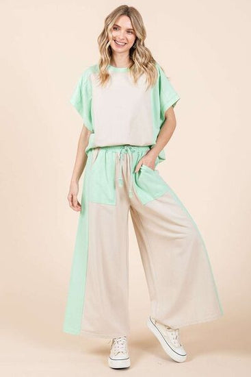 Stylish color block palazzo pant