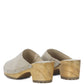 CEDRUS FINE SUEDE STUDDED CLOG MULES