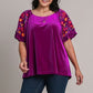 Women's embroidered velvet top