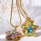 Rhinestone Decor Star Box Pendant Necklace