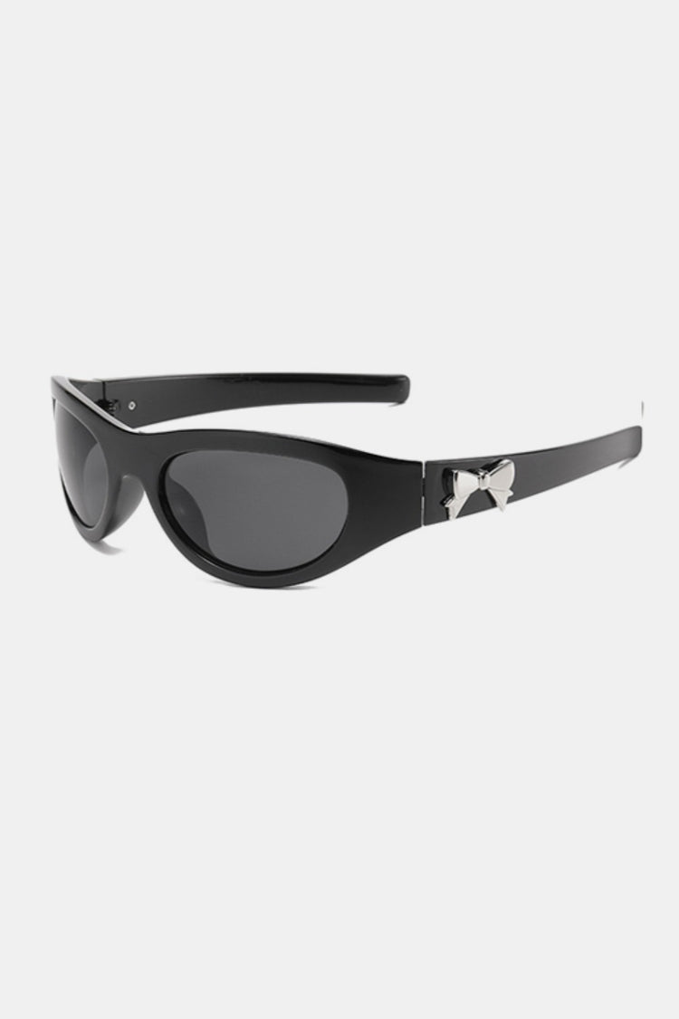 Polycarbonate Frame Cat-Eye Bow Sunglasses