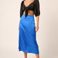 Satin midi skirt