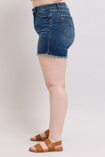 High-rise denim shorts