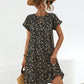 Frill Floral Round Neck Short Sleeve Tiered Dress