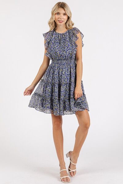 Flirty floral ruffle dress