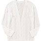 White Plus Size Eyelet Knit Open Front Cardigan