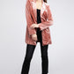 Shiny Velvet Peak Lapel Single Blazer