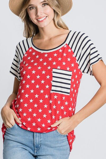 Full Size Star Print T-Shirt