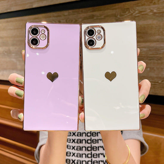 6D Electroplating Love Square All-Inclusive Silicone Phone Case - Rebel K Collective