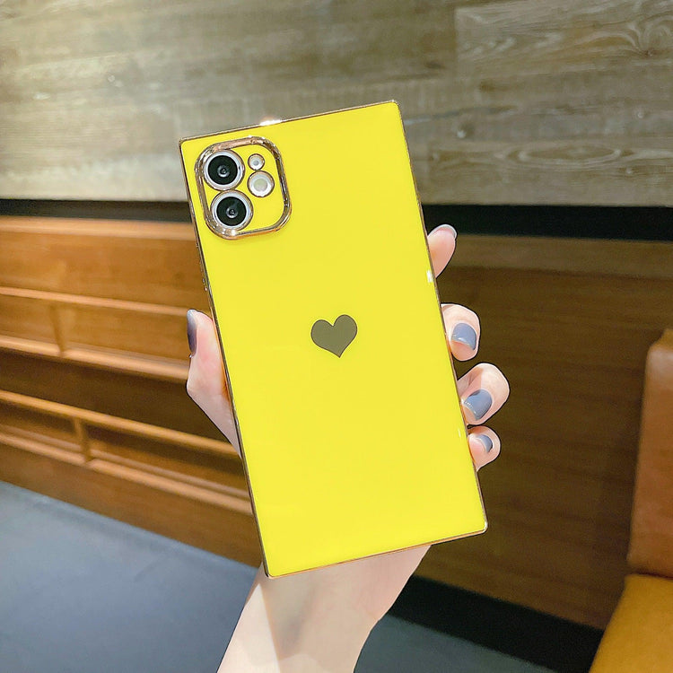 6D Electroplating Love Square All-Inclusive Silicone Phone Case - Rebel K Collective