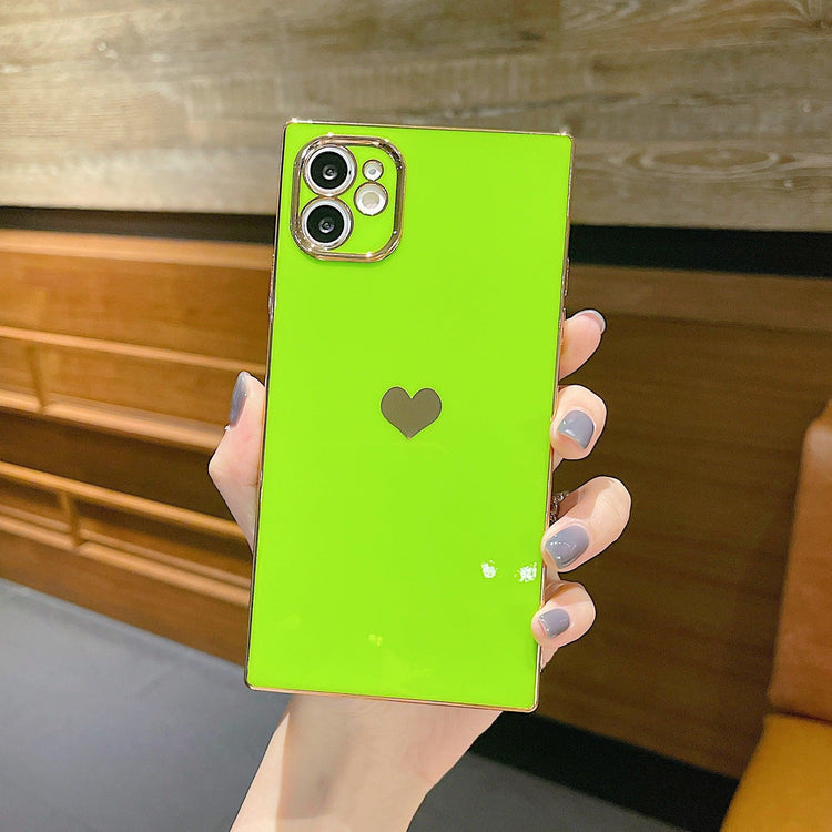 6D Electroplating Love Square All-Inclusive Silicone Phone Case - Rebel K Collective