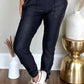 Black Elastic Waist Pocketed Joggers Pants