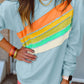 Contrast Round Neck Long Sleeve Sweatshirt