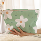 Aruba Blue Floral Zipper Makeup Bag